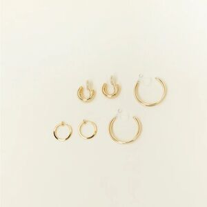Aiori Gold Clip-On Earrings Set